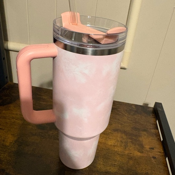 Stanley Pink and White Tumbler with Handle - Picture 2 of 4